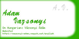 adam vazsonyi business card